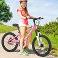 Zukka 20 in Kids Mountain Bike Steel Frame Hardtail Bicycle for Child Aged 7 - 10 Years Pink