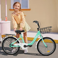 20 in Kids Bike for Boys Girls, 1 Speed Children Bicycle with Basket, Rear Seat, Chain Guard, Coaster Brake and V - Brake, Steel Frame Kids Bike for Ages 6 - 12 Years Old Birthday Gift, Purple