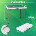 Costway 35" Folding Mahjong Table with Cup Holders & Smooth Felt Mat Carrying Handle Green