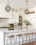 1-Light 12" Retro Antique Gold Crystal Globe Chandelier Small Sphere Pendant Light