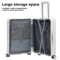 24 in Checked Luggage with Front Pocket, USB Charging Port, Built - in Lock Carry on Suitcase, Cup Holder and Phone Holder, Medium Hardside Suitcase