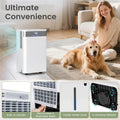 32 Pints 2000 Sq.ft Basement Dehumidifier with Drain Hose, 24H Timer & 3-Color Indicator, Quiet Portable Dehumidifier for Home, Bedroom, Bathroom