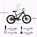 Zukka 20 in Kids Mountain Bike Steel Frame Hardtail Bicycle for Child Aged 7 - 10 Years Pink