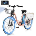MOONCOOL Electric Bicycle for Adults 350W, 7 - Speed Ebike with 36V 10.4ah Removable Battery， 40 Miles Range, 20 Mph Electric Commuter Bike for Women Men, Certified to UL 2849 by SGS