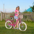Bstjewey 20 in Girls Bike with Basket, Kids Bicycle for Ages 7 - 13