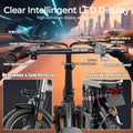 ASKGO 1200W Peak Motor, Folding Electric Bike for Adults Teens, 14'' Commuting Bike, Max 28MPH/35 Miles E - Bike, 3 Speed Double Mini Electric Bike, UL2849