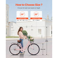 KFFKFF 26" Cruiser Bike, Single Speed, Rosé - Colored Seaside Cycling Bike with Spacious Basket and Back Stand, Reliable & Robust Leisure Bicycle with Modifiable Saddle
