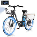 MOONCOOL Electric Bicycle for Adults 350W, 7 - Speed Ebike with 36V 10.4ah Removable Battery， 40 Miles Range, 20 Mph Electric Commuter Bike for Women Men, Certified to UL 2849 by SGS