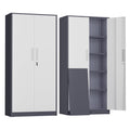 SOLAURA 71" Metal Garage Storage Cabinet with Locking Doors and Adjustable Shelves for Home, Office(Black)