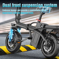14" Electric Bike with Dual Front Suspension，500w Folding Ebike, up to 25miles 20MPH, 48V Removable Lithium - Battery, Stylish 14" Foldable Commuting Electric Bicycle for Women & Men