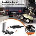 500 LBS Hitch Mount Cargo Carrier with Foldable Ramp, Heavy-Duty Mobility Scooter Wheelchair Carrier for SUV Cars with Stabilizer & 2 Tie-Down Straps