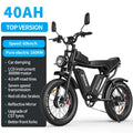 1500W MTB Electric Bicycle 48V 20ah Removable Battery E - Bike，electric Bike for Adults 20" Fat Tire Electric Motorcycle, Shimano 7 Speed Full Suspension Mountain Bike UL2849