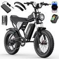 Ridstar 1500W Electric Bike for Adults, 33MPH 48V 20ah Electric Bicycle, 20" Fat Tire Full Suspension Mountain Bike UL2849