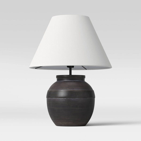 Large Ceramic Table Lamp Black (Includes LED Light Bulb) - Threshold