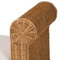 Reiko Handcrafted Natural Rattan Bench with Scalloped Design - Boho Farmhouse Seating for Entryway, Bedroom, or Living Room