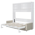Queen Murphy Bed with Sofa - 2 - in - 1 Design, Storage Solutions & Dual - Piston Mechanism