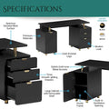 Contemporary Executive Floating Desk with 3 Drawers and Stylish Work Surface