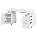 Contemporary Executive Floating Desk with 3 Drawers and Stylish Work Surface