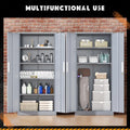 SOLAURA 71" Metal Garage Storage Cabinet with Locking Doors and Adjustable Shelves for Home, Office(Black)