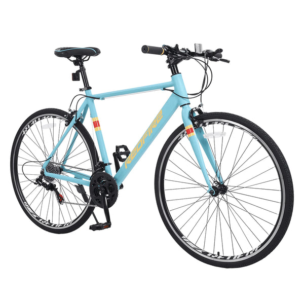Redfire Hybrid Road Bike, 21 Speed Shimano Shifters, 700C Wheels 21 in Aluminum Frame, City Commuter Road Bicycle for Adult Men&Women(Mint Green)