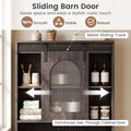 Tangkula Over Toilet Storage Cabinet with Sliding Barn Door