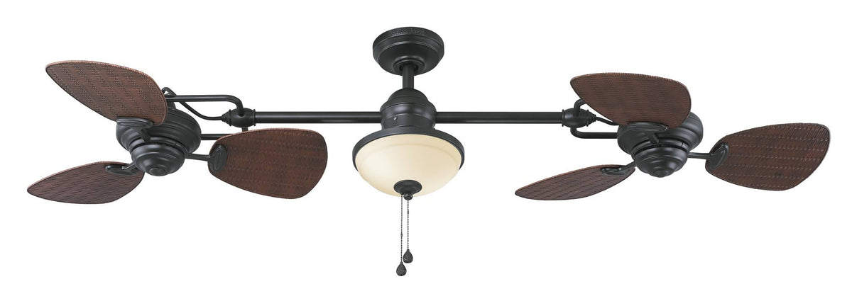 Harbor Breeze Twin Breeze II 74 - in Oil - Rubbed Bronze Outdoor Downrod Ceiling Fan