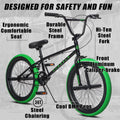 Cubsala 20 in Kids BMX Bike Freestylefor Age 6 - 14 Years Old Boys Girls with 4 Pegs, Black with Red Tires