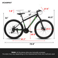 27" Mountain Bike, 21 - Speed Dual Disc Brakes with Aluminum Frame - Black