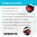 Droyd Weeler Electric Mini Bike - 24V 8ah Battery, 6 - 10 MPH, up to 8 Miles, LED Lights, Kids Ages 6+