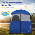 Favory Double - Room Shower Tent, Oversize Space Privacy Shelter for Camping with Floor, Portable Camping Changing Tent with Removable Rain Fly, Storage Bag for Dressing, Toilet, Brown