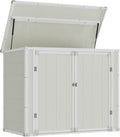 ELPOSUN Outdoor Storage Shed 6x4.5 Ft, Resin Outside Sheds & Outdoor Storage Plastic for Trash Can, Bike, Lawnmower, Generator, Tool Shed with Lockable Door for Backyard, Lawn, Patio, Grey & White