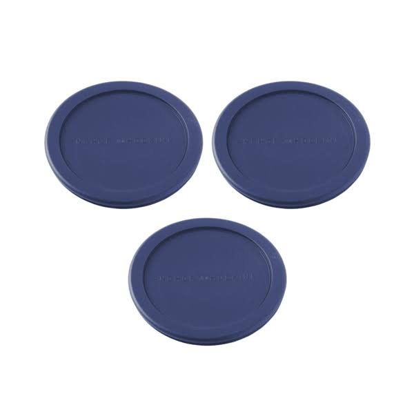 Replacement Lids for Pyrex & Anchor Hocking Basic 4 Cup Round Glass Food Storage Containers, Set of 3, Blue