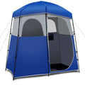 Favory Double - Room Shower Tent, Oversize Space Privacy Shelter for Camping with Floor, Portable Camping Changing Tent with Removable Rain Fly, Storage Bag for Dressing, Toilet, Brown