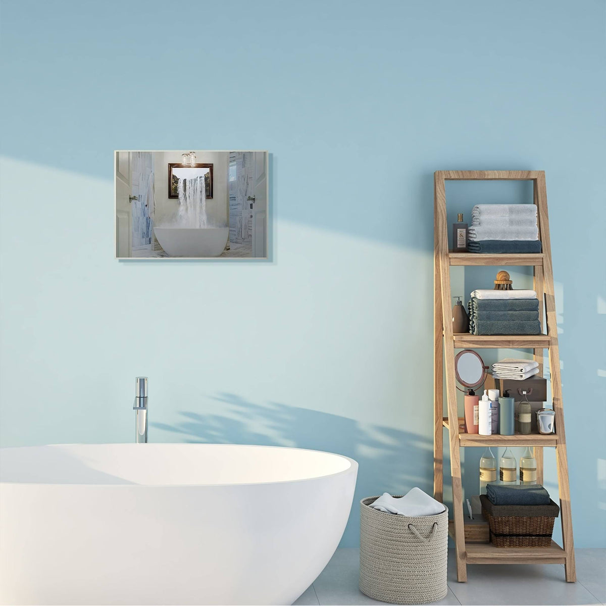 Stupell Industries Bathtub Waterfall Abstract Bathroom Photograph, Design by Milli Villa Art, 13 x 19, Wall Plaque