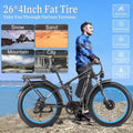 KAIJIELAISI Electric Bike for Adults, AWD Ebikes Dual Motor Peak 6000W, 26'' Fat Tire Bikes with 52V 26AH Battery Hydraulic Brake electric Bicycle, 7 Speed Mountain Ebike UL 2849