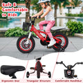 Costway 16" Kid'S Bike for 4 - 7 with Height - Adjustable Handlebar & Saddle Handbrake Blue
