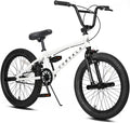Cubsala 20 in Kids BMX Bike Freestylefor Age 6 - 14 Years Old Boys Girls with 4 Pegs, Black with Red Tires