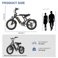 COLORWAY 750W 20"x4.0 Fat Tire Electric Bike, 48V 15ah Battery, Off - Road E - Bike for Adults, UL2849 Certified