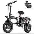 ASKGO 1200W Peak Motor, Folding Electric Bike for Adults Teens, 14'' Commuting Bike, Max 28MPH/35 Miles E - Bike, 3 Speed Double Mini Electric Bike, UL2849