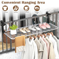 Tangkula Portable Clothes Drying Rack | Extendable Radiator Clothes Airer with Robust Aluminum Frame for Balcony Railings Windowsill