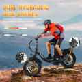 Wildeway Folding Dual Motors 2000W Mountain Bike for Adult, UL2849 48V 32AH Removable Battery Ebike 20x4"fat Tire up to 28MPH&100 Miles Long Range Off Road Dual Hydraulic Disc Brake Electric Bicycle