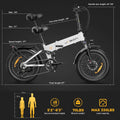Jasion X - Hunter Electric Bike for Adults, 750W Motor Electric Bicycle with 48V 13AH Removable Battery, 20" X4.0 Fat Tire Folding Ebike, Full Suspension, 7 - Speed Bicycles