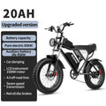 1500W MTB Electric Bicycle 48V 20ah Removable Battery E - Bike，electric Bike for Adults 20" Fat Tire Electric Motorcycle, Shimano 7 Speed Full Suspension Mountain Bike UL2849
