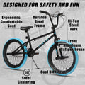 Cubsala 20 in Kids BMX Bike Freestylefor Age 6 - 14 Years Old Boys Girls with 4 Pegs, Black with Red Tires
