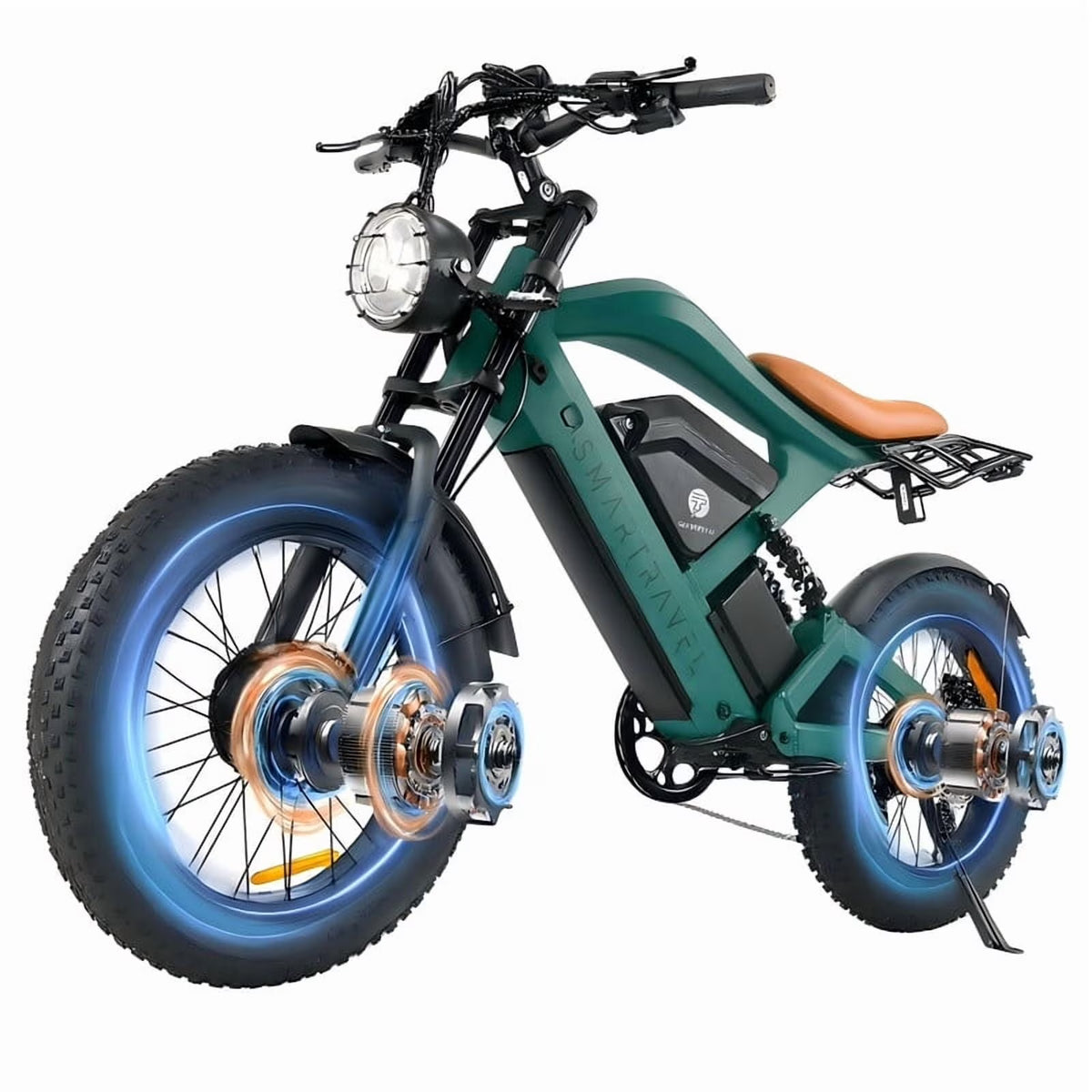 3000W(Peak) Motor 35MPH SMARTRAVEL ST202 Electric Dirt Bike for Adults, 52V50AH Dual Battery Ebike, 92+ Miles Range, 20" Motorcycle Tire UL2849 Certified, Full Suspension