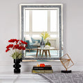 SHYFOY Rectangle Decorative Wall Mirror Crushed Diamond Vanity Mirror Wall Mounted Makeup Mirror for Home Decor