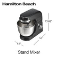 Hamilton Beach 4 Quart Stand Mixer for Kitchen, 7 Speeds, Tilt - Head, Dough Hook, Whisk & Flat Beater, White