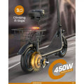 KEESTP Electric Bike with Basket for Pet, 3 Riding Modes Foldable Electric Scooter for Adults - up to 20 Miles 18.6MPH