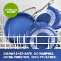 Classic Blue 20-Piece Aluminum Ultra - Durable Non - Stick Diamond Infused Cookware and Bakeware Set