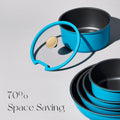 Carote 20 Pcs Nonstick Cookware Sets, Pots and Pans Set with Detachable Handles, Oven Safe, Induction Cookware, Stackable Kitchen Cooking Set, Ultra